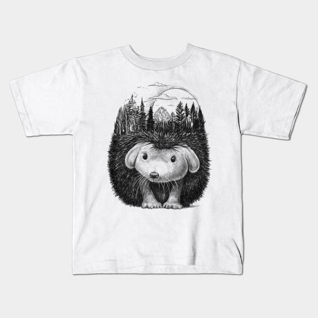 Forest hedgehog Kids T-Shirt by NikKor